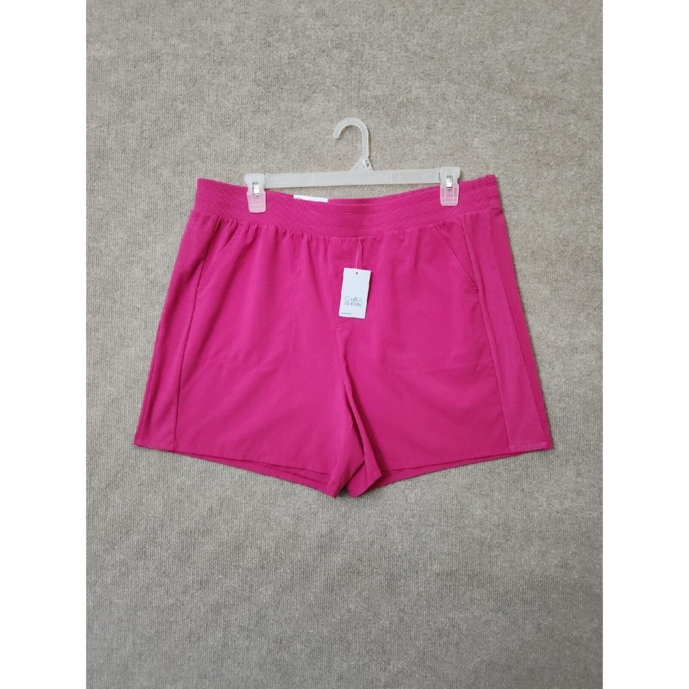 Croft & Barrow Lightweight Shorts Womens 1X Pink Pull On Wicking NEW